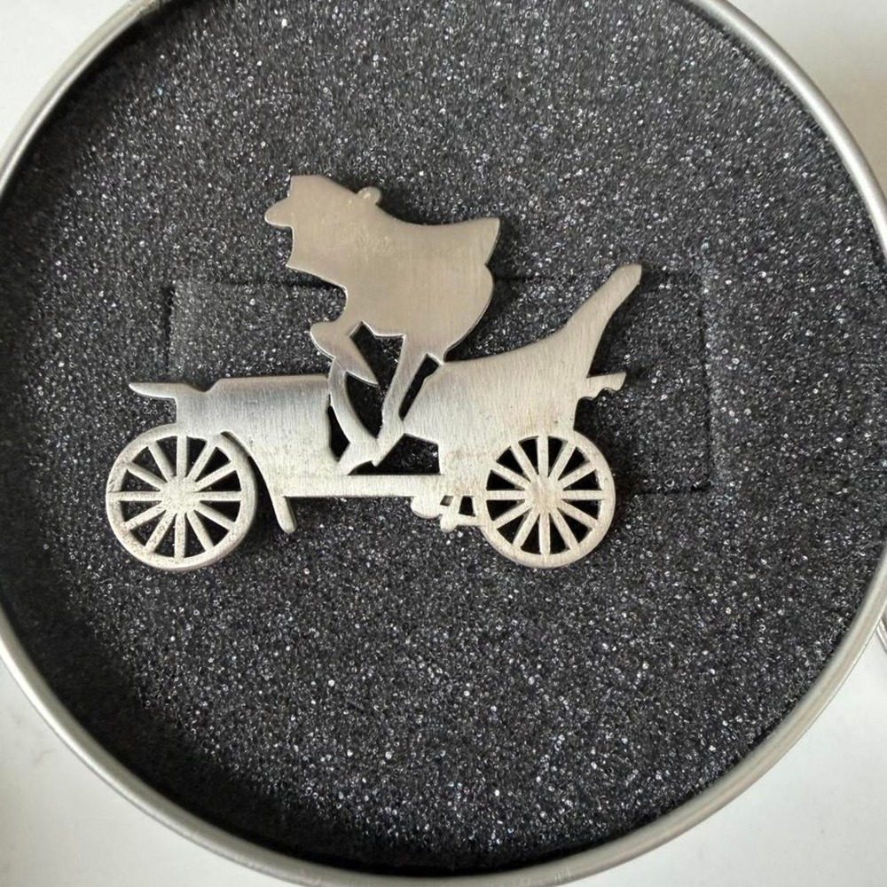 Disney Mr Toad Wild ride Car Silver Weather Vain pin Collectible Tin